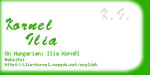 kornel ilia business card