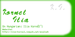 kornel ilia business card